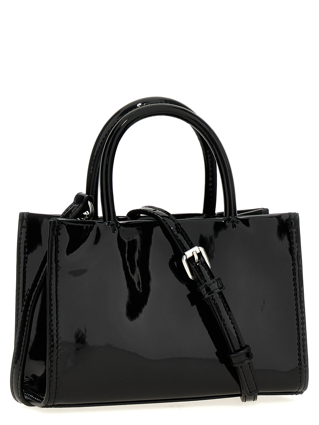 Ella Bio Patent Mini Hand Bags Black