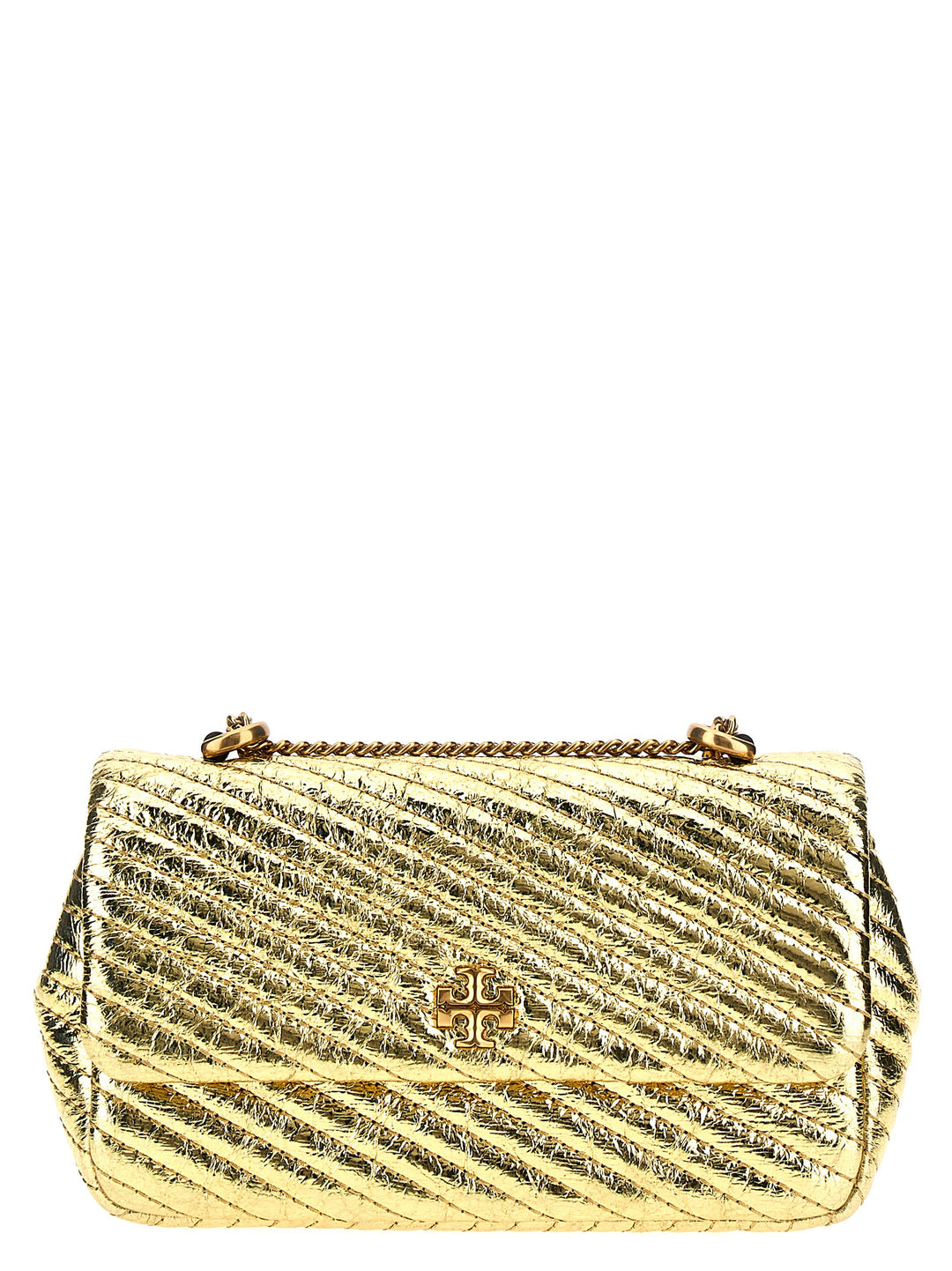 Kira Metallic Moto Quilt Mini Crossbody Bags Gold