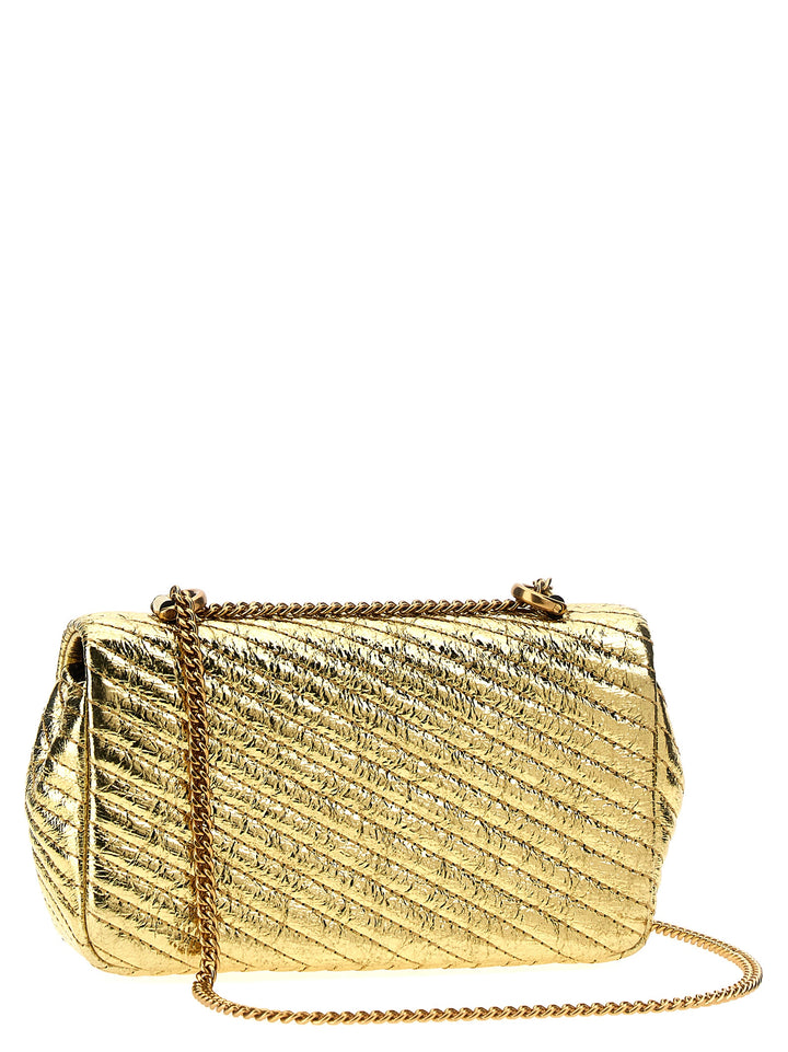 Kira Metallic Moto Quilt Mini Crossbody Bags Gold