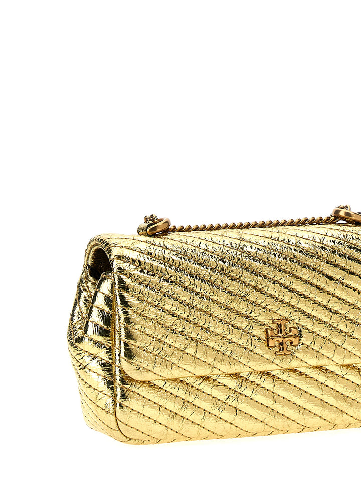 Kira Metallic Moto Quilt Mini Crossbody Bags Gold