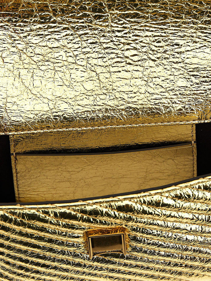 Kira Metallic Moto Quilt Mini Crossbody Bags Gold