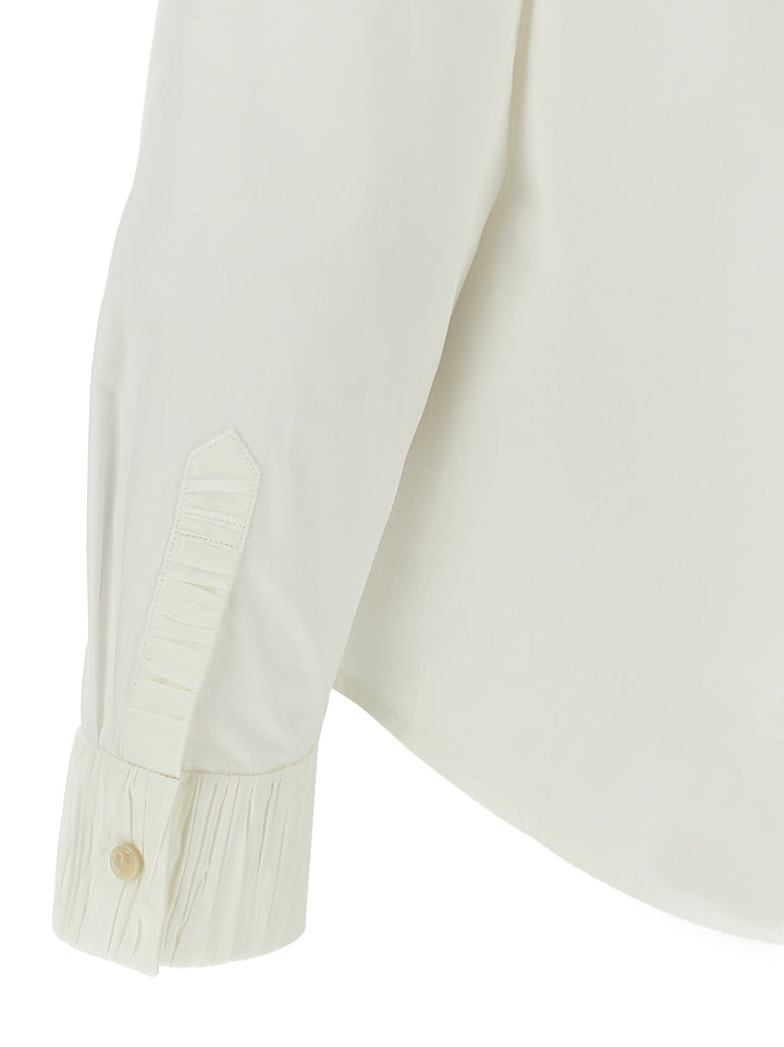 Pleated Detail Shirt Shirt, Blouse White