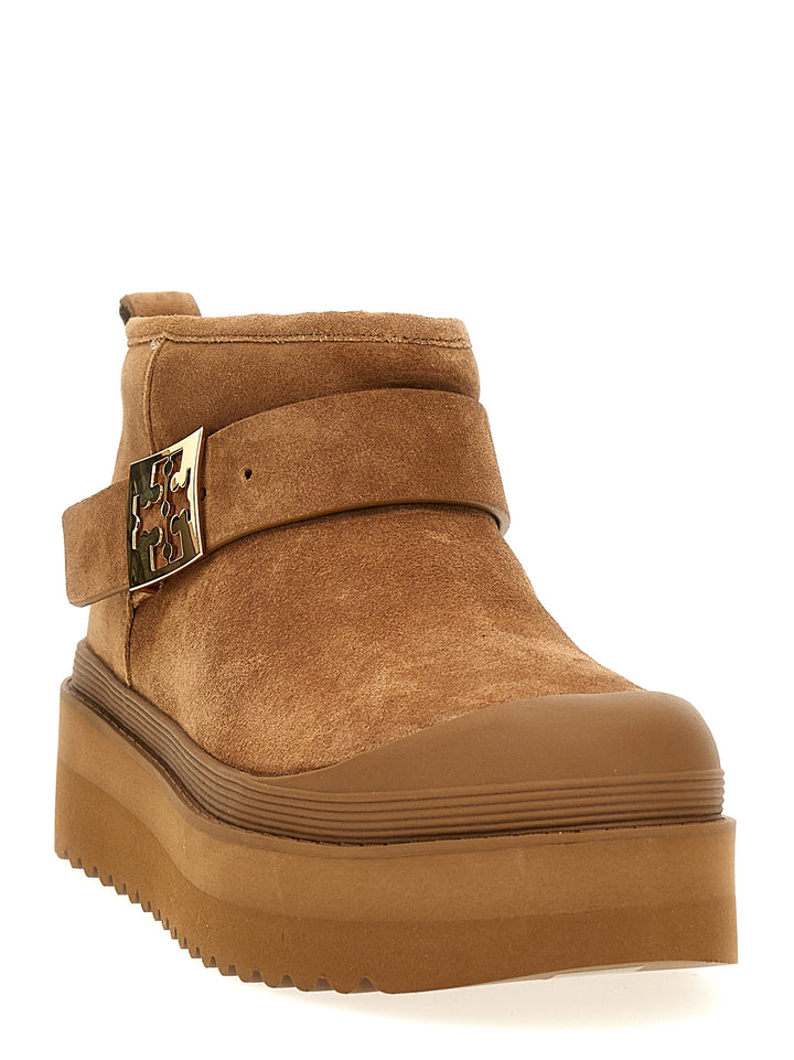 Mellow Shearling Platform Boots, Ankle Boots Brown