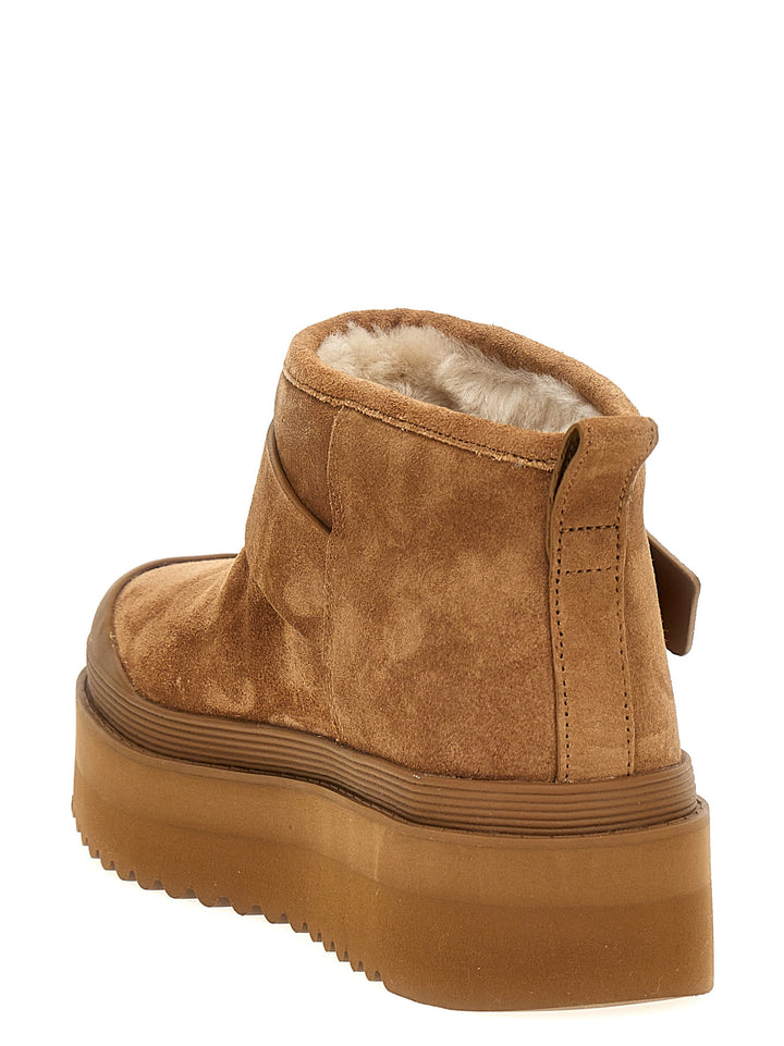 Mellow Shearling Platform Boots, Ankle Boots Brown