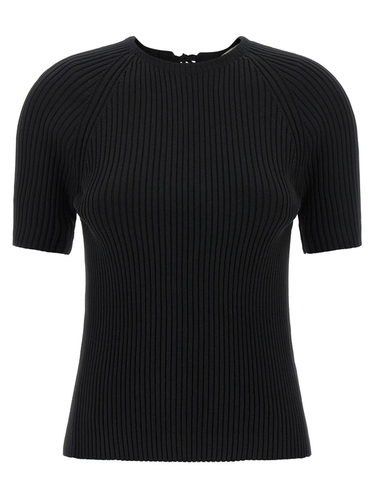 Back Closure Sweater Sweaters And Cardigans Black