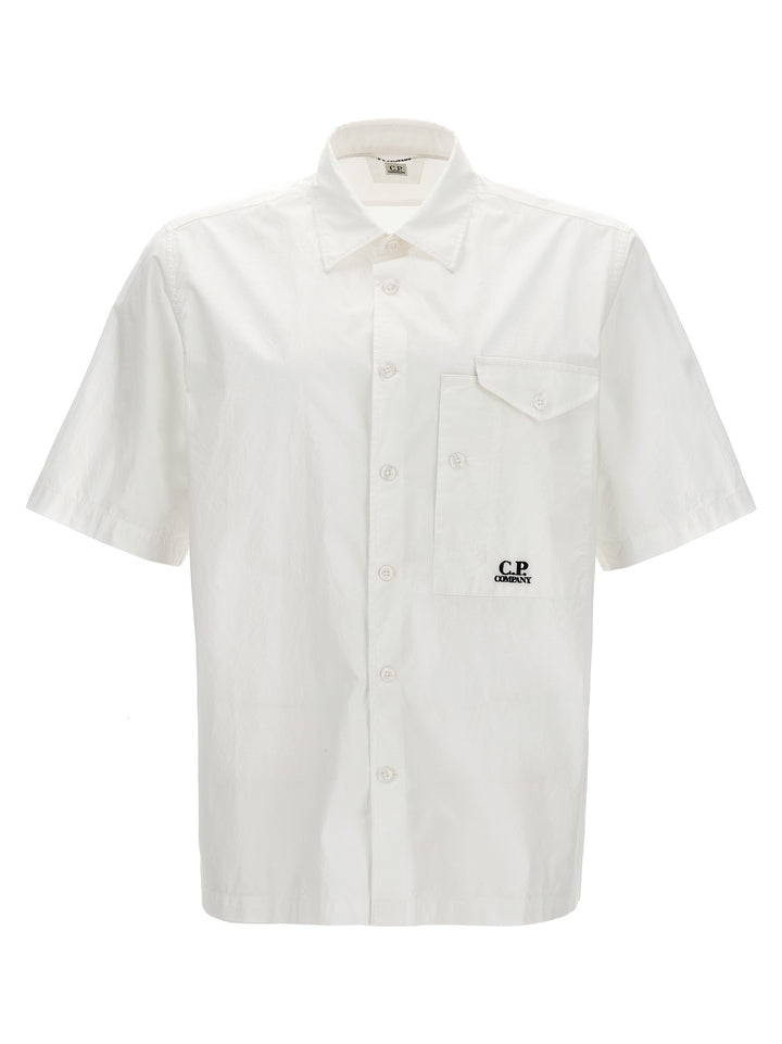 Logo Embroidery Shirt Shirt, Blouse White