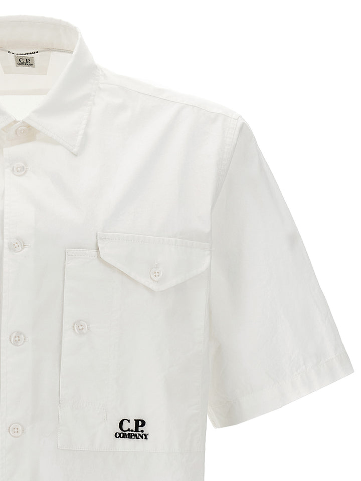 Logo Embroidery Shirt Shirt, Blouse White