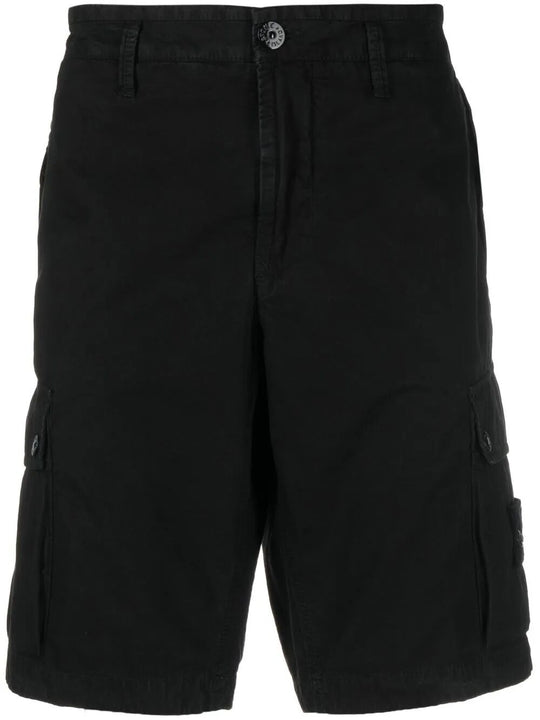 Old Effect Cotton Cargo Bermuda Shorts