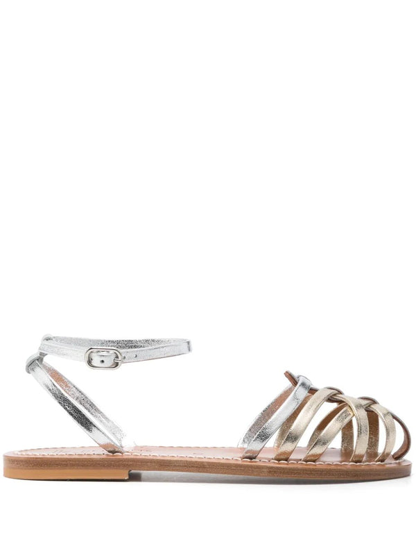 Cyrenia Two-Tone Metallic Sandals