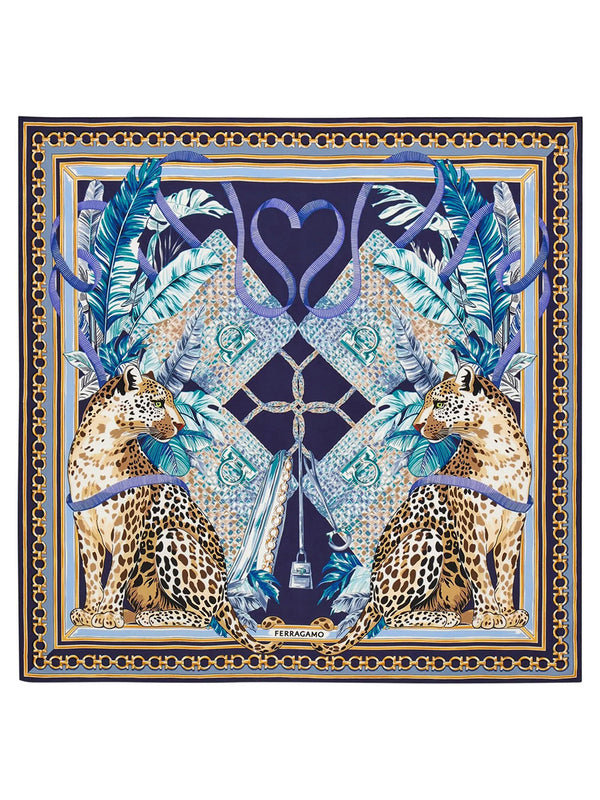 Felini Print Silk Scarf