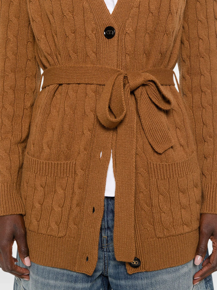 Valentino Garavani Cardigan - Brown | 5ac07d9ce02f61693fb1f39ed8ab23d7873d49f7