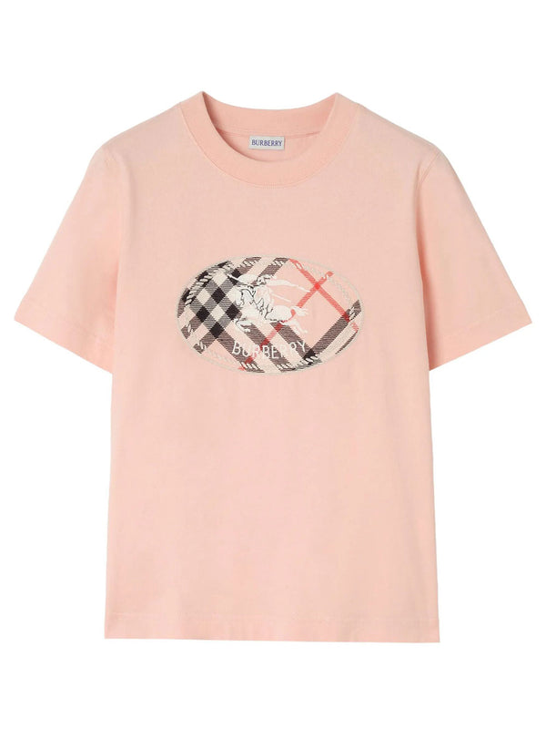 Check Knight Stamp Cotton T-Shirt