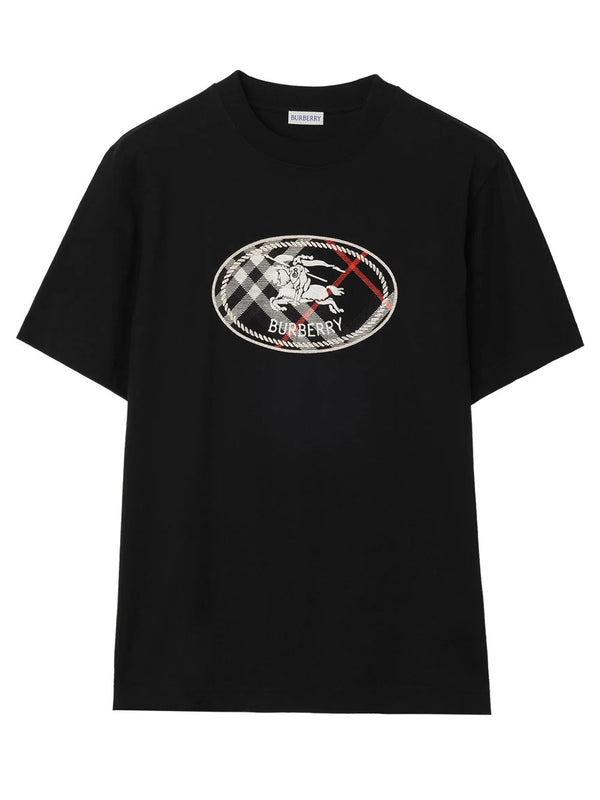 Check Knight Stamp Cotton T-Shirt