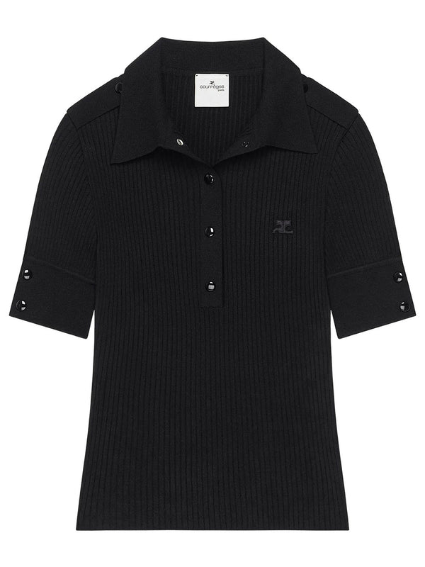 Classic Rib Knit Short Sleeved Polo