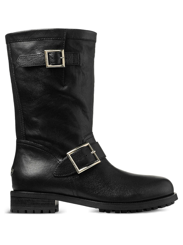 Biker Mid Leather Ankle Boots