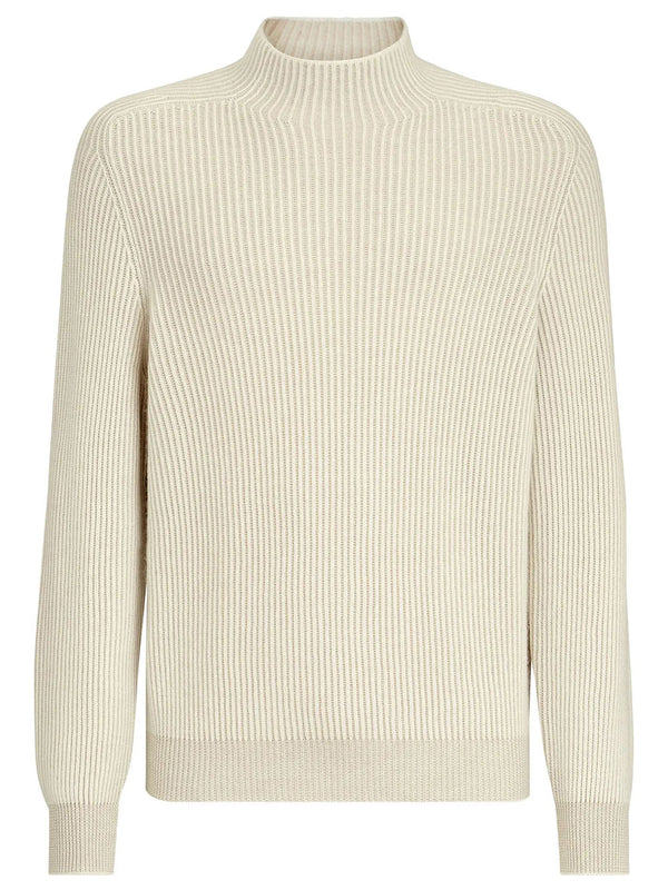Cashmere English Rib Turtleneck Sweater