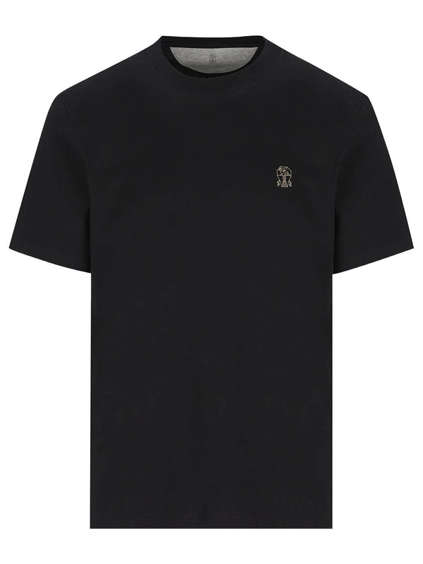 Cotton Jersey Crew Neck T-Shirt With Logo