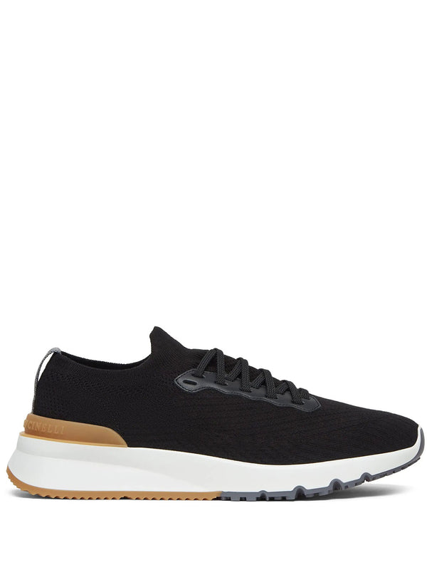 Cotton Knit And Semi-Gloss Calfskin Runners