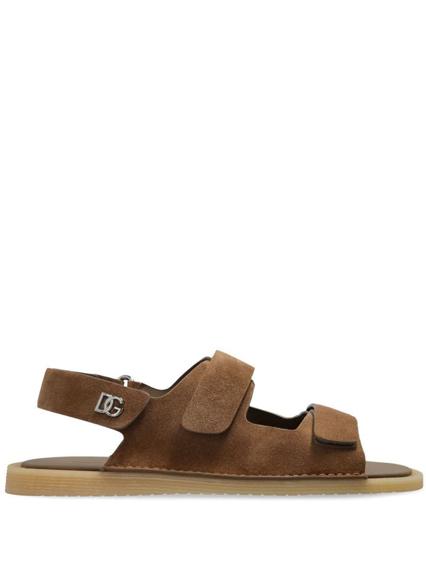 Touch-Strap Suede Sandals
