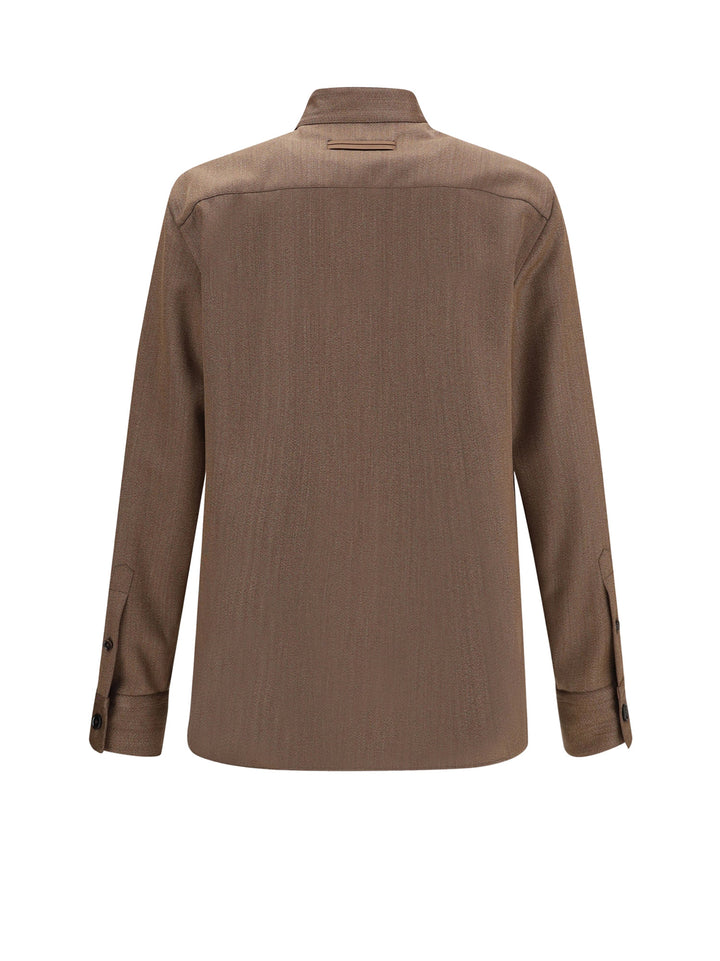 Zegna Shirts - Brown | b17d16e0a01833b25979e07602b01dfd51501bc3