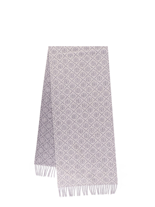 Wool And Cashmere T Monogram Oblong Scarf