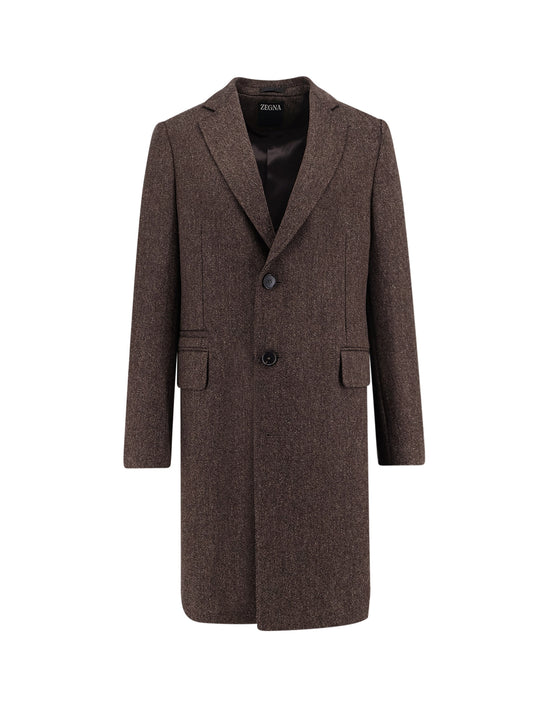 Single-Breasted Wool Coat