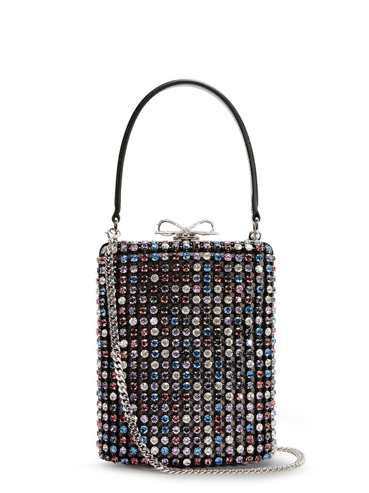 Leather Crossbody Bag With All-Over Crystals