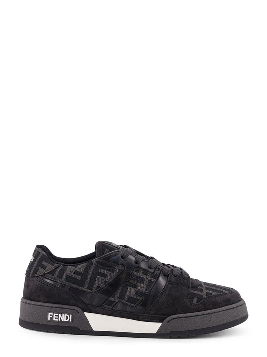 Fendi Match Sneakers In Ff Jacquard Fabric And Suede