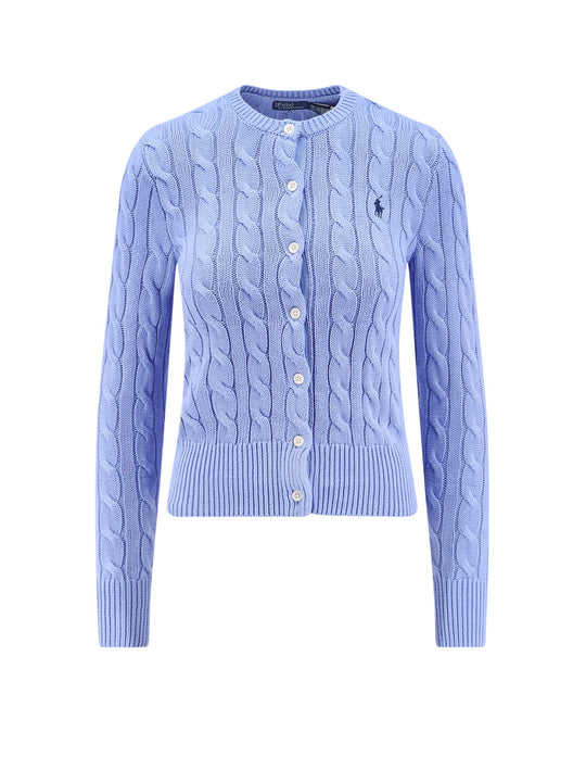 Cotton Cardigan With Contrasting Logo