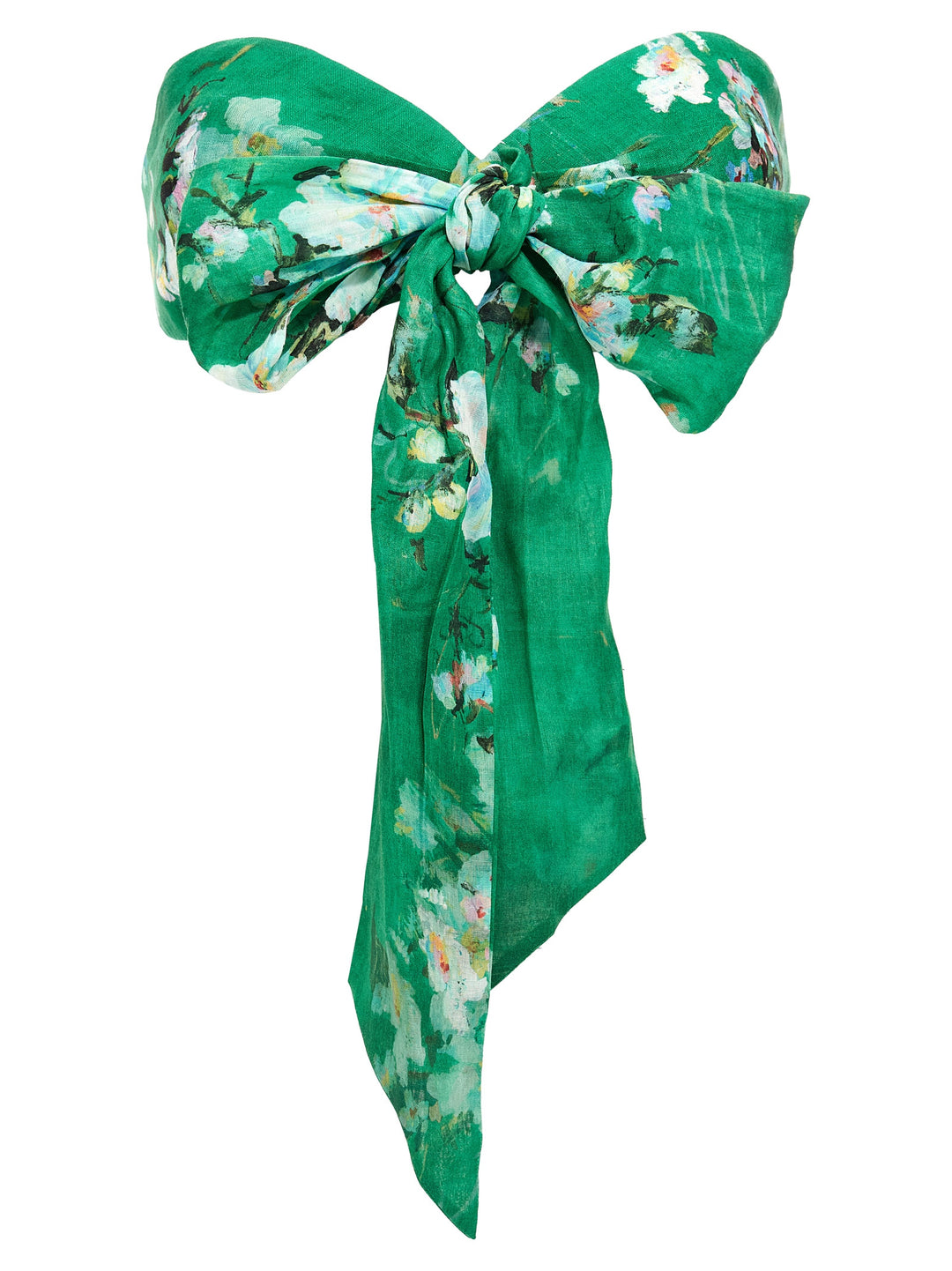 Zimmermann Everley Draped Bow Tops - Green | 49621720626b91bcdd1ce3a8b2a97a6875ea0cdf