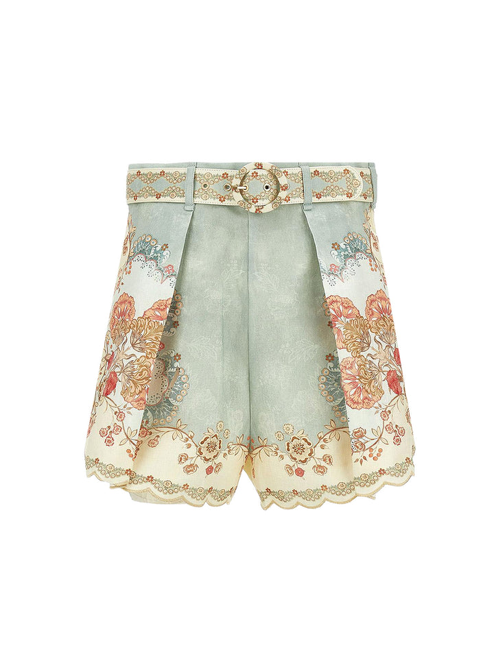 Zimmermann Shorts - Wallpaper Floral Mint | 9c57a037151a60f68de6b348762be715e8afb443