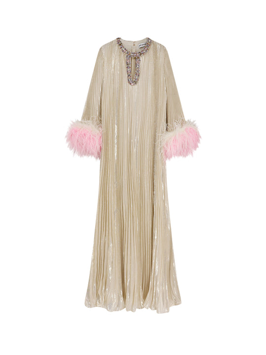 Silk And Metallic Fibre Long Dress