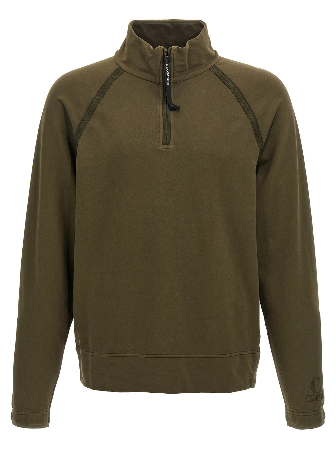 Light Fleece Half Zipped Sweatshirt Green