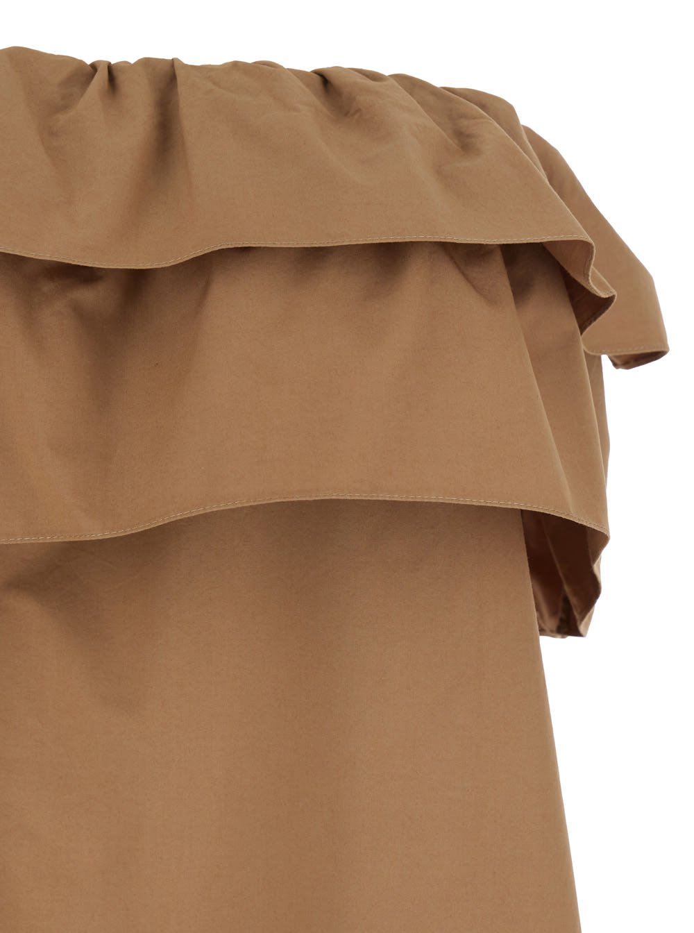 Flounced Bustier Maxi Dress Dresses Brown