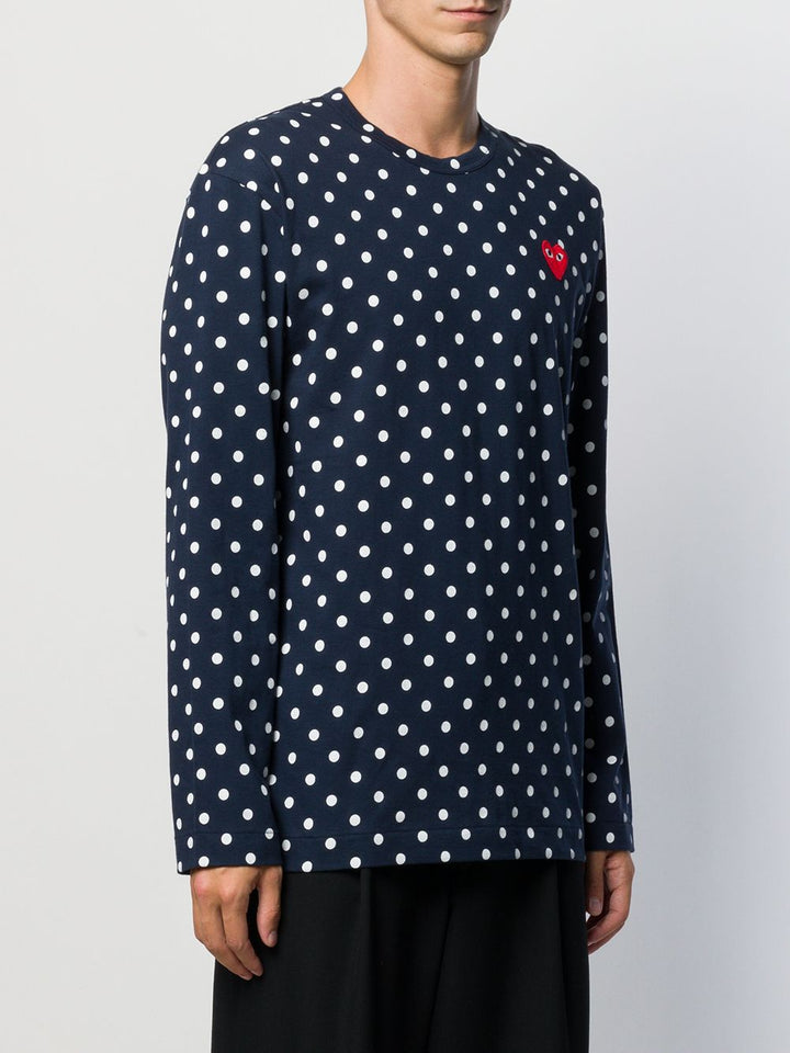 Play polka dot t-shirt men red heart