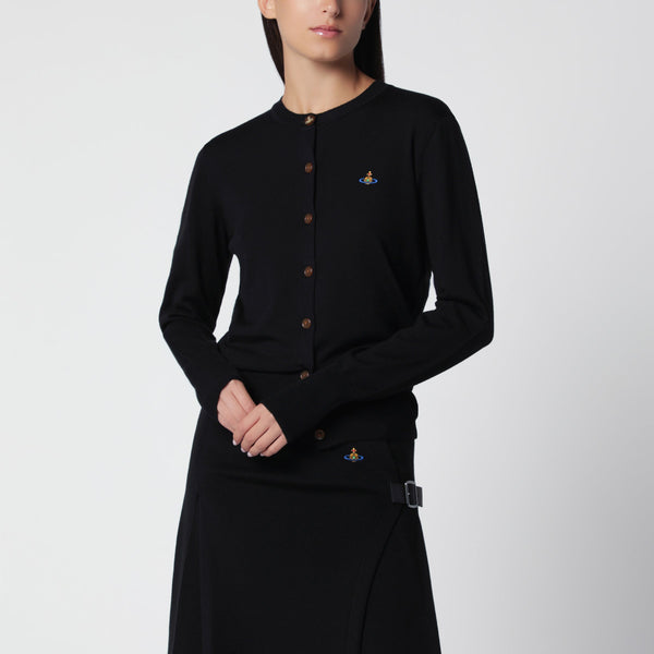 Black Cardigan With Orb Logo