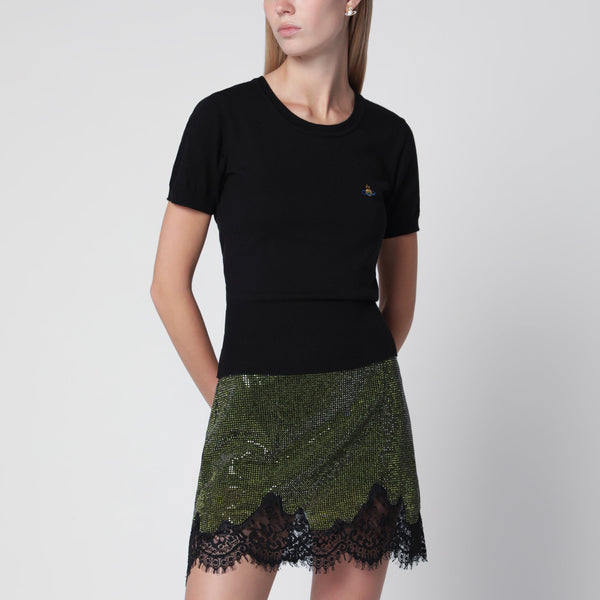 Bea Knitted Cotton And Cashmere T-Shirt In Black