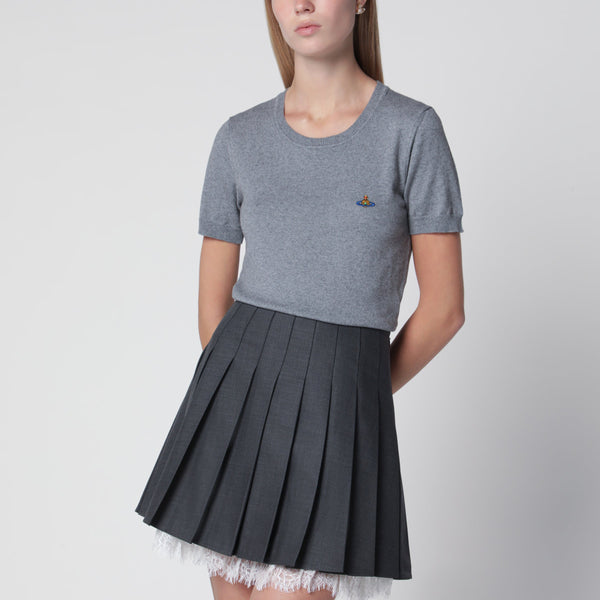 Bea Knit Cotton-Cashmere T-Shirt In Dark Grey