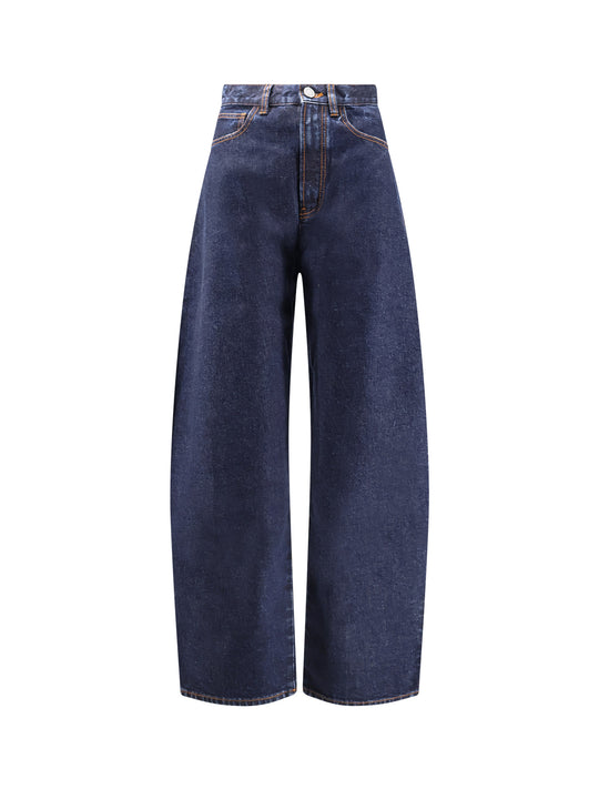 Round Blue Denim Jeans