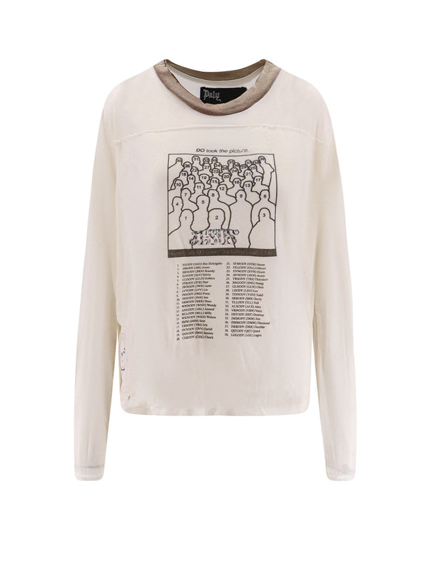 Cotton Blend T-Shirt With Frontal Prints