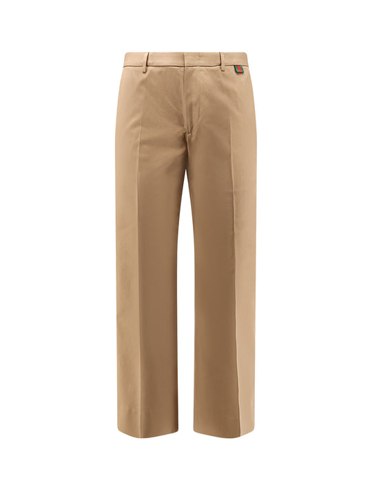 Cotton Trousers With Web Detail
