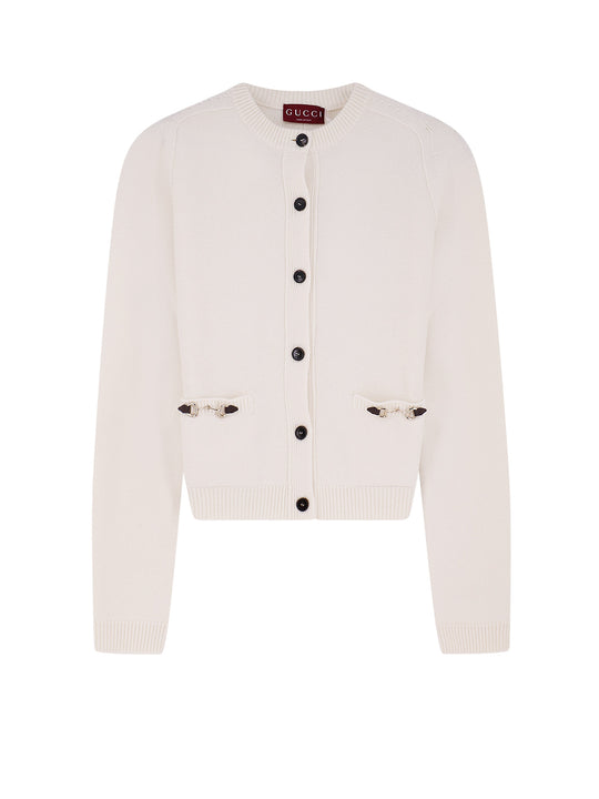 Wool And Cashmere Cardigan With Metal Horsebit