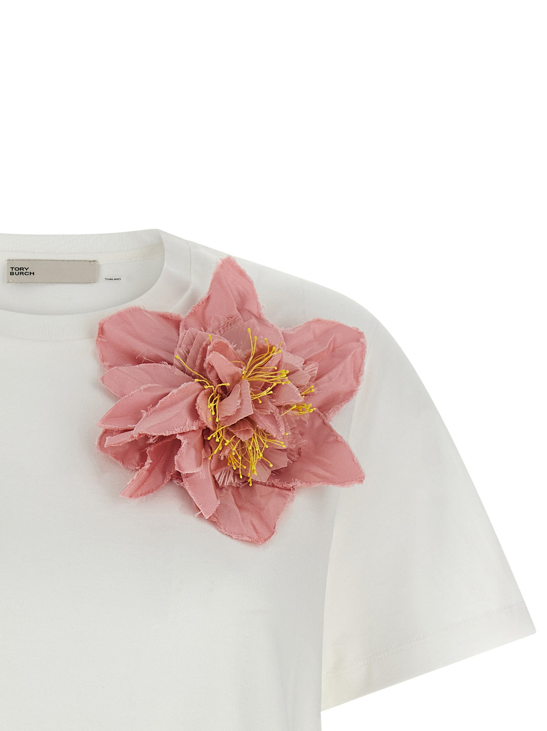 Tory Burch Floral Applique T-shirt - Multicolor | 8e7f1515f4fcad269ba669d0654f34737cba388d