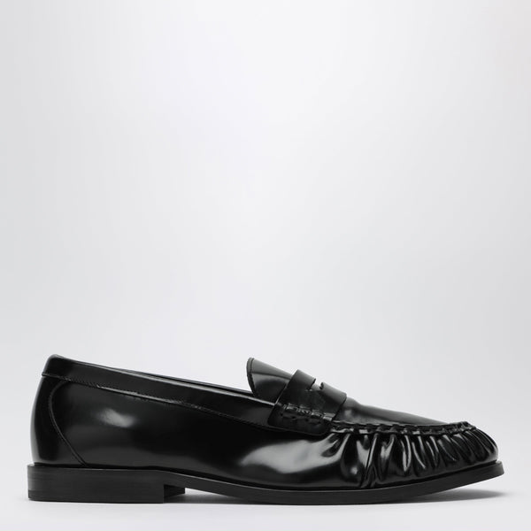 Louee Vale Loafers In Black Polished Leather
