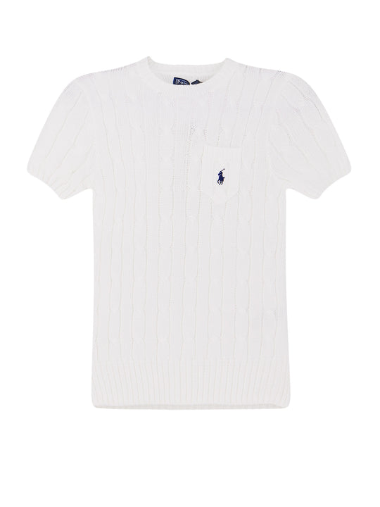 Cotton Sweater With Contrasting Embroidered Logo