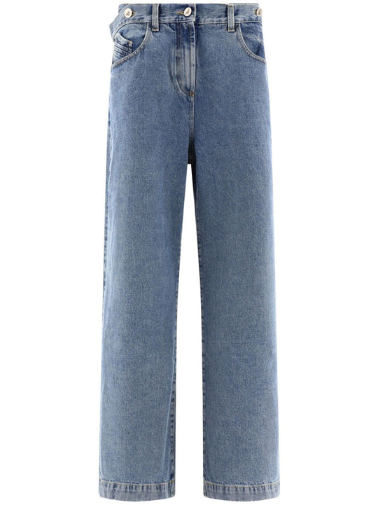 Wide-Leg Denim Cotton Jeans