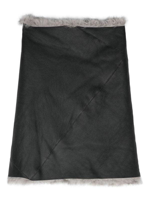 Leahter Shearling Cape