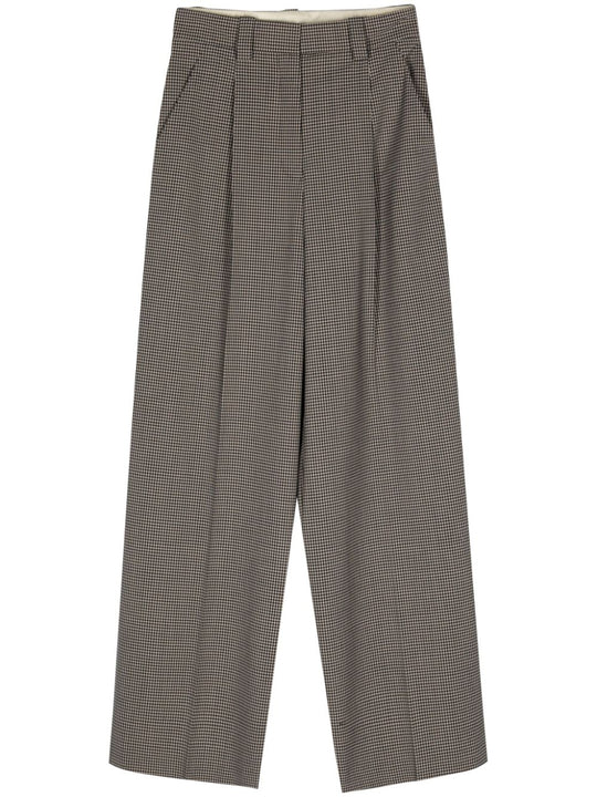 Wool Blend Wide-Leg Trousers