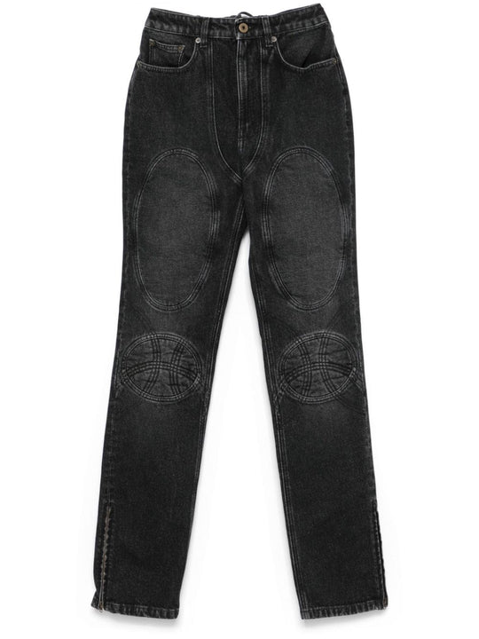 Padded Deatils Denim Jeans