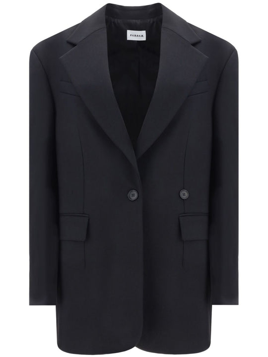 Wool Single-Breasted Blazer Jacket
